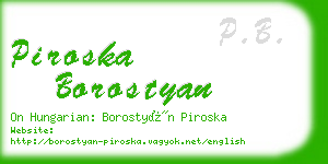 piroska borostyan business card